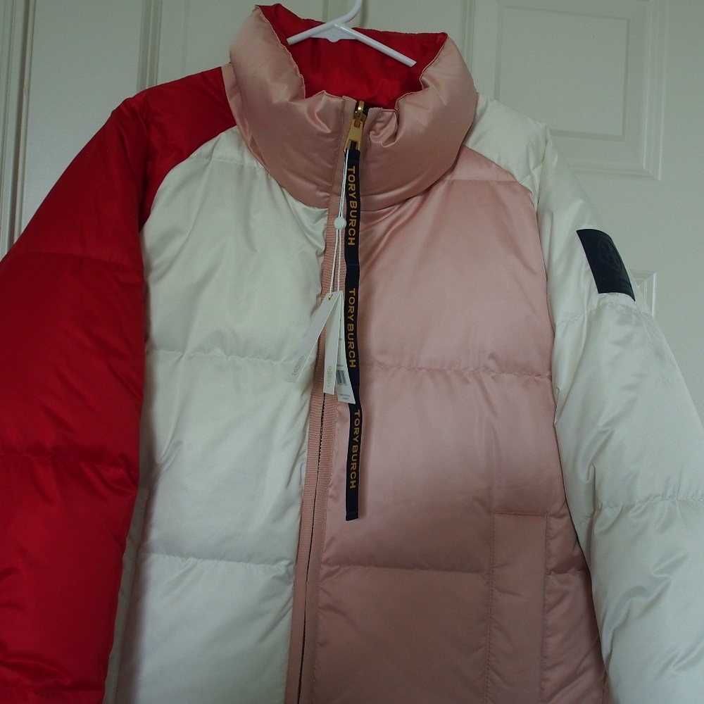 Tory Burch Reversible Color Block Down Jacket XL